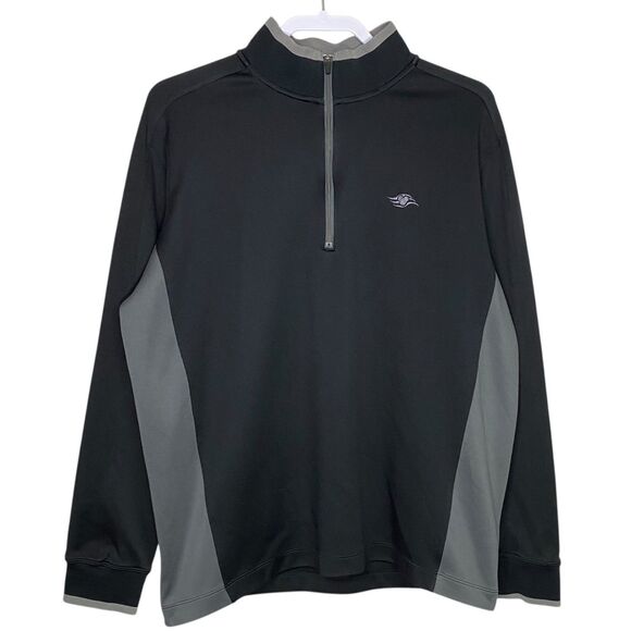 Nike Golf 1/4 Zip Mens L Mickey Mouse Disney Cruise Lines Pullover Black Casual - Picture 1 of 8